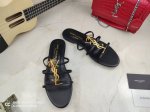 真皮底 ，拖鞋款，凉鞋款统一价 Saint Laurent 圣罗兰、一字带凉鞋早春专柜同步最新款、YSL、Logo字母扣装饰经典上乘美艳力作 专柜最火春夏系列