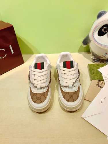 Gucci Ancora 大秀款 Re Web系列 2024情侣款复古运动鞋 小白鞋 厚底鞋 饼干鞋 明星 网红 小红书等必定种草打call 头层牛皮面料 水钻