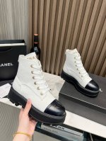 冲量价 厚底新款chanel香奈儿机车靴，，装柜一比一开发，小个子福利，跟高5Cm，电度五金字母，上脚超舒适，少女感十足面料 原版定制羊毛布面内里：羊皮：原版t