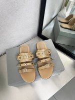 25ss Balenciaga 巴黎世家最新系列个性铆钉真皮大底平底拖鞋牛皮面35-41，出厂