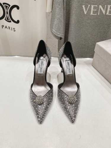 高版本出厂 Jimmy Choo*｜Jc 吉米周2024Ss夏季新款简约小猫跟尖头烫钻高跟鞋单鞋 原版套楦，完美的线条，简约大气上脚显气质 舒适百搭，还能拉长双