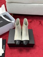 厂价 Chane*｜小香24B新品 双c拼色粗跟短靴 鞋面采用进口小羊皮材质 内里垫脚都是丝绸羊皮 意大利进口真皮大底 Size：35-39 40 41定制