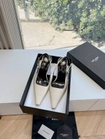 所见即所得G988顶级品质Saint Laurent 圣罗兰坡跟鱼嘴凉鞋Lee金属钻链条尖头高跟鞋YSL姐姐的美丽尤物高跟鞋 又是人间圣罗兰 Rose同款的高跟