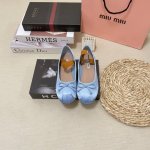 出厂：Miumiu 2024顶级专柜 秋冬新款专柜上新 独家首发 Mm经典芭蕾舞鞋 跳舞鞋 奶奶鞋Ins穿搭时尚 小红书推荐 明星同款原版开模 代购版本定制高端