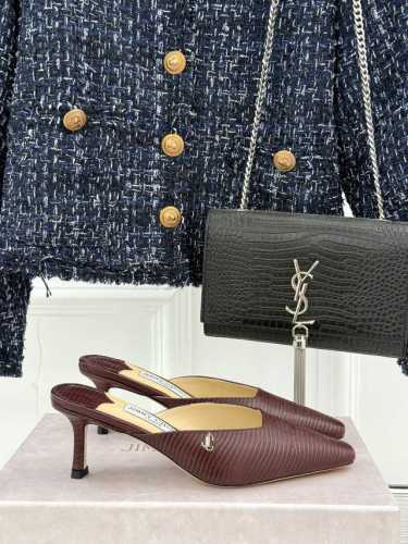 厂价400 jimmy Choo｜周仰杰25Ss春夏新品 小方头高跟半拖拖鞋 jc家永恒经典之作 简约设计 满满的少女风 既摩登又复古的味道 鞋面采用原版定制皮