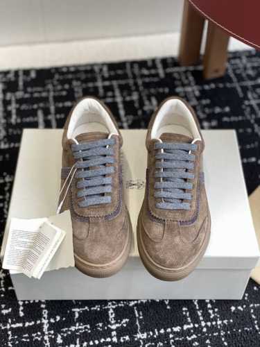 代购级 Brunello Cucinelli 25ss最新 Bc 系带 德训鞋 休闲鞋 鞋面进口麂皮 进口牛皮 内里进口羊毛 羊皮里 0.5mm圆形冲孔设计 透