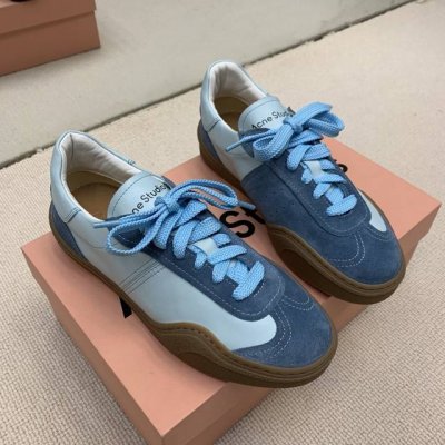 Acne Studios 市面最高版欢迎对比，德训鞋；运动鞋 德训运动鞋风格，简约素面系列，绑带低帮设计，烫印星星图案点缀，后帮高频波钢印logo徽标 原版进口