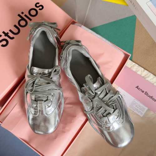 顶级版本：女款 Acne Studios 24Fw 丹宁牛仔布 芭蕾舞鞋 休闲 运动鞋 原版购入开发 做货 绑带鞋重新构想了芭蕾舞鞋的轮廓，采用牛仔风格的饰面和