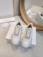 工厂批 2025春夏chloe 克洛伊,高帮,Nama sneaker彩虹系列运动鞋、容祖儿和孙怡宋茜明星同款、原材料是可再生物料制作、全手工缝马克线、肉眼可见
