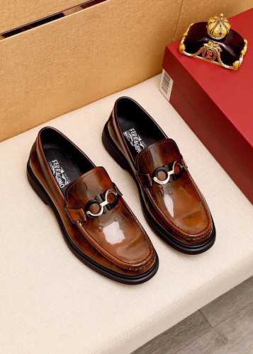 商品商标：Ferragamo 菲拉格慕 休闲皮鞋 正码码数: 38-44 45订制 商品材料：精选 进口开边珠牛皮鞋面+奢华五金扣，进口水染牛皮内里。强烈立体视