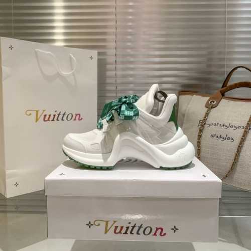 橙子出厂价 Louis Vuitton 路易威登 Lv休闲老爹鞋 弓形运动鞋 丝巾款 炸款米兰走秀风，真皮拼色减震网面运动弓型舞蹈复古老爹运动鞋。升级 原装配件