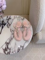出厂价 Ren* Caovill*重工蝴蝶水晶平底夹趾凉鞋 bling bling精致逼人 堪称工艺品 鞋面真丝 手工缝制水钻 垫脚羊皮 意大利真皮大底 尺码3