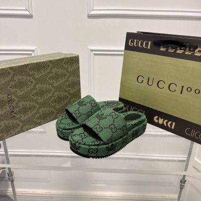 橙子出厂价 GUCCI 古驰春夏新款 三叶草阿迪联名限定款 防水台厚底拖鞋 凉拖 情侣款跟高：4.5CM码数：35-45