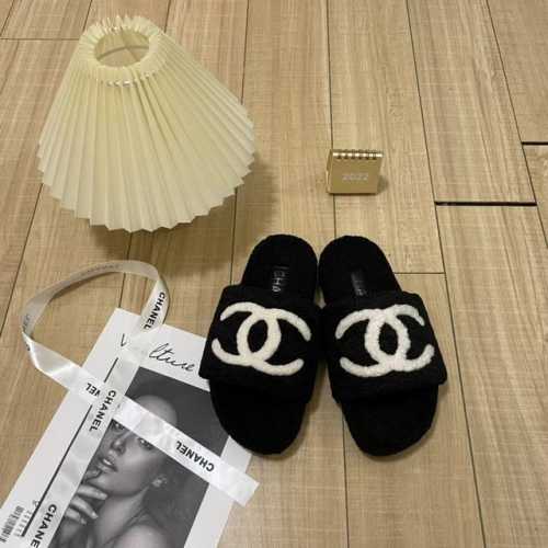 橙子出厂价 Chanel 香奈儿 秋冬新款 双c毛毛拖鞋 明星同款 网红博主推荐 小红书热搜 原标 原盒 正确版本 进口细腻磨毛 羊毛 对版香奈儿双c 原版私膜