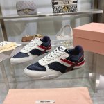 miumiu P: 情侣款.Size：女35-40.男40-44. 男45定做 情侣款代购级别独家首发miumiu缪缪透气网布休闲鞋2025春夏新款英伦风系带m