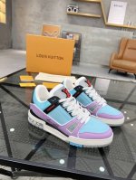 橙子出厂价 Louis Vuitton 路易威登 LV Trainer 情侣款运动鞋板鞋 休闲复古篮球鞋炸街男神爆款运动板鞋专柜同步，鞋面意大利进口原版牛皮面料