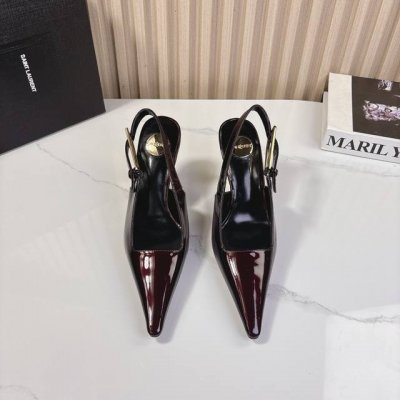Ysl Saint Laurent 圣罗兰 25Ss 春夏新款 方头单鞋黑色 小牛漆皮 最懂女人心的杨树林 无死角的美鞋 撑起气场 气质高贵鞋面：采用原版进口牛