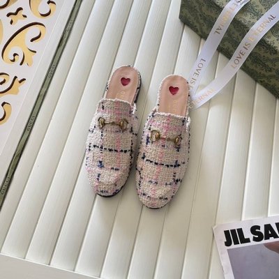 橙子出厂价 GUCCI 古驰春夏新款 经典马衔扣包头半拖 穆勒鞋 平底鞋码数：35-43