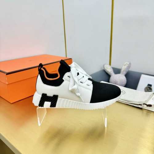 高版本 男40 私家顶级版本 爱马仕hermes2024春夏新款情侣运动休闲鞋系列 经典运动风格+英伦拼色设计，经典耐看！原版倒模楦型，极致1:1形体，进口高端