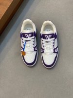 新品 2024Fwlv Trainer 情侣款 烫钻满天星复古运动鞋！Lou* V～莞产原单正品货！原版进口顶级反绒牛皮烫印进口捷克钻织物网眼内里垫脚原版tpu
