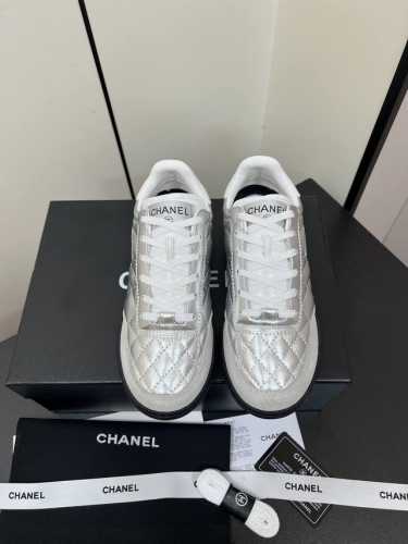 Chanel香奈儿最新款 小香 菱格纹 小羊皮 棒球鞋 网球鞋 黑白 熊猫配色 休闲 运动鞋 原版购入开发 做货 小香最新隐藏款网球鞋软菱格纹 柔软小羊皮配搭大