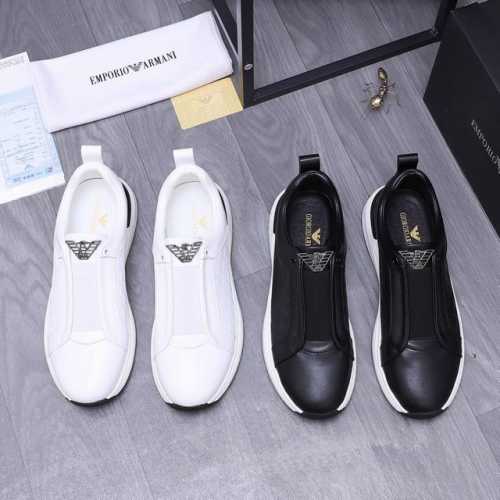 商品商标：Armani 阿玛尼 休闲鞋正码码数: 38-44商品材料：精选牛皮拼接鞋面 皮内里 橡胶大底