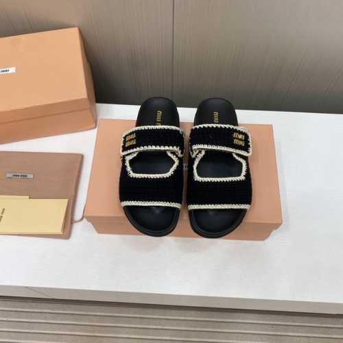 出厂价 顶级版本 Miumiu 2024顶级专柜 新款限定 官网上新 独家首发 Miiu 24Ss-初夏手工针织拖 Miu拖 Miu针织拖 Miu美鞋 Ins穿
