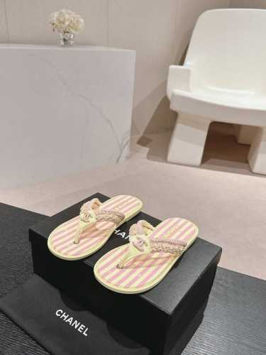 冲量价 代购级 * 双c夹趾鞋 大厂顶级高端品质 鞋面：编织 内里：布 垫脚：布 大底:意大利真皮底 跟高:1Cm ：35、36、37、38、39、 34 40