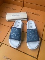 Loui* Vuitto* 顶级原单 Size：38-44 45定制 Th 路易威登~奢品拖鞋顶级代购 Lv男士春夏拖鞋专柜同步 鞋面意大利进口牛皮面料，标志图