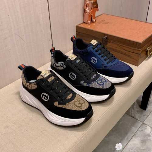 新款: 厂价: 古奇gucci* 最新爆款休闲鞋，顶端品牌奢侈～代购，顶级～质量。鞋面選用进口透气牛皮搭配材质透气羊皮垫脚 精细做工。原版个性时尚柔软橡膠耐磨防