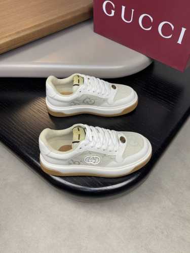 Gucci 古驰-高端品质 原单休闲运动鞋-鞋面：摔纹小牛皮、品牌图腾布匹、品牌织带、品牌金属猫眼扣件-内里：毛巾布匹-大底：超轻tpu橡胶发泡；双色成型大底-