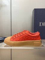 出厂价：迪奥 2024秋冬高定系列新款男鞋 Cd 果冻色平底休闲鞋 Dior And Stone Island B33圆头系带帆布滑板鞋 明星同款oblique