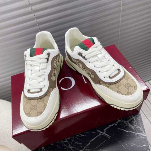 Gucci Ancora 走秀款系列；原版开发顶级版 情侣款复古运动鞋 小白鞋 厚底鞋 饼干鞋 走秀款：明星 网红 小红书等必定种草打Call 头层牛皮面料 穿