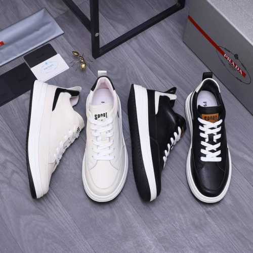 商品商标：Prada 普拉达 休闲鞋 正码码数: 38-44 45订做不退换 商品材料：精选 头层牛皮鞋面 猪皮内里 橡胶大底