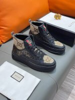 商品名称：Gucci 古驰 正规码数: 38-44 高帮鞋 商品材料：精选 牛皮鞋面，柔软绒毛内里；原厂大底。