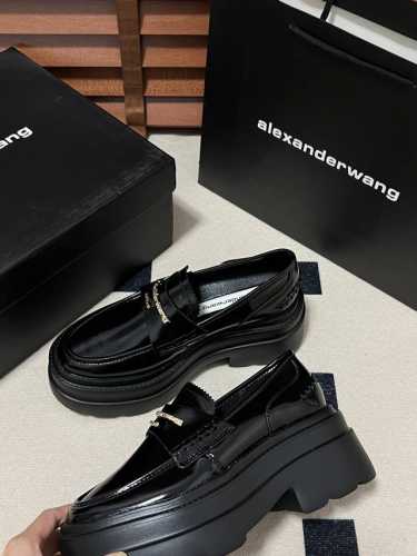 橙子出厂价 Alexander Wang 亚力山大王 增高厚底乐福鞋 英伦风粗跟小皮鞋 底厚：7.5Cm 码数：34-41