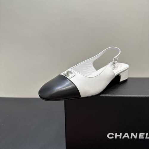 360 chanel香奈儿｜小香25P新品经典 双C粗跟后空拼色拼接凉鞋！ 鞋面采用羊皮 内里踮脚均为丝绸羊皮 意大利进口牛皮大底 跟高：4.5Cm size：