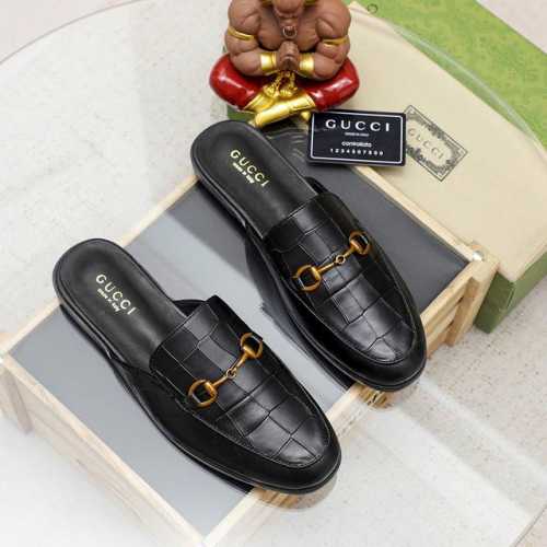 gucci 古奇 四季新款半拖男鞋，面料意大利进口头层磨砂牛皮羊皮内里，原版五金扣 原版组合耐磨大底 实物拍摄 上脚十分舒适 38-44码