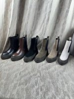 上新brunello Cucinelli 秋冬bc新款弹力羊绒布中筒绑带马丁靴 机车靴子 购入zp对比定制，外单顶级版 我家真正原厂开发出货，真正出厂价一分钱一