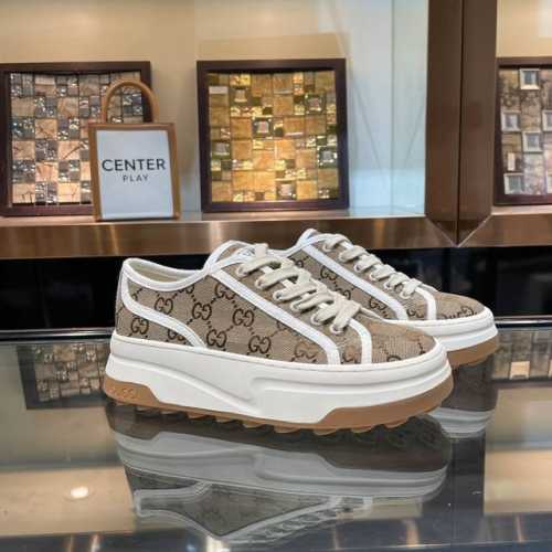橙子出厂价 Gucci 古驰1977系列 经典刺绣gg厚底低帮帆布鞋 休闲板鞋 情侣款 油边工艺套宣一比一复刻。早春新款，打造属于完美的风格炸街款又酷又飒 C位