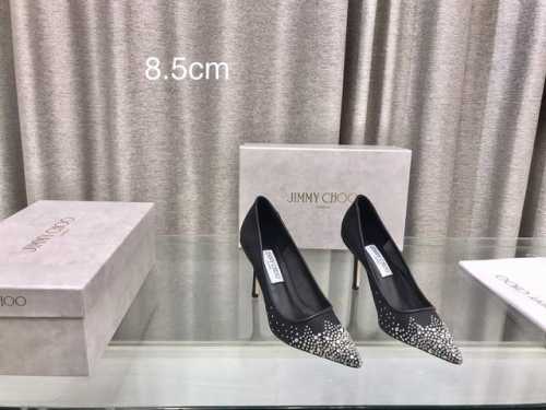Jimmy Choo 2024最新款网纱烫钻高跟单鞋 鞋面采用网纱烫钻，羊皮内里垫脚，意大利真皮大底 跟高：6.5Cm 8.5Cm 码数：35～39 34、40