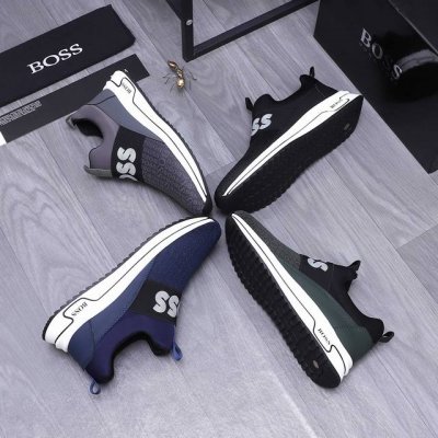 商品商标： ＢＯＳＳ 休闲鞋正码码数: 38-44 45定做不退换 商品材料：精选牛皮拼接布鞋面 弹力布内里 牛皮鞋垫 橡胶大底