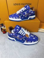 Loui* Vuitto* 顶级版本 情侣款本款 LV Trainer 运动鞋再现设计师 Virgil Abloh 自篮球鞋中挖掘的时尚潜力。粒面牛皮革构筑繁复