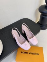Louis Vuitton Lv Swing 高跟鞋最火最新金属跟玛丽珍后空粗跟凉鞋字母标高跟单鞋 原版开模V型金属跟！ 鞋面：小牛皮 牛漆皮 内里垫脚：羊皮