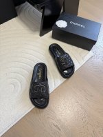 p380 Chanel 25P新款菱格双C拖鞋 皮鞋面 内里羊皮 原版大底 size:35-39 其他码数定做