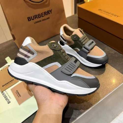 专柜新增加颜色，高端版本，专柜一比一，巴宝莉秋冬最新厚底运动鞋，采用复古格子、麂皮和皮革制成，搭配突出的弧形鞋底，鞋面:48%棉，52%小牛皮，衬里:60%聚酯
