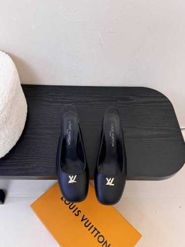 Louis Vuitton Lv Swing 高跟鞋最火最新金属跟玛丽珍后空粗跟凉鞋字母标高跟单鞋 原版开模V型金属跟！ 鞋面：小牛皮 牛漆皮 内里垫脚：羊皮