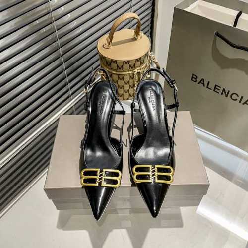 橙子出厂价P Balenciaga 巴黎世家新款 金属扣 Bb扣尖头高跟凉鞋 细跟单鞋 高跟鞋 巴黎世家的鞋子绝对开了挂，整双鞋的精髓就是它的鞋头了，够长够尖，
