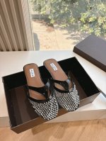 350所见即所得G002代购级别原版购入法国一线奢侈品牌Alaia 阿莱亚鱼网穆勒鞋包头凉鞋2025Ss法式仙女芭蕾舞平底跳舞鞋，Alaia品牌源自其创始人，A