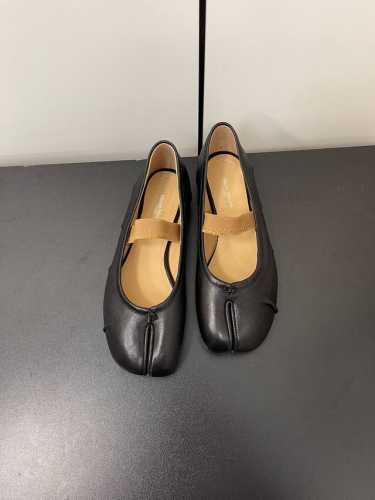 高定品质！Maison Margiela Mm6马吉拉24Ss新款皱褶分趾鞋 Tabi分趾芭蕾舞绑带单鞋 意产植鞣羊皮！ 欢迎对比 真正的原版大底！ Size:
